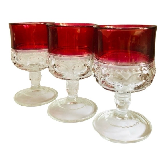 Beautiful Ruby red glasses - 3 - Picture 1 of 5